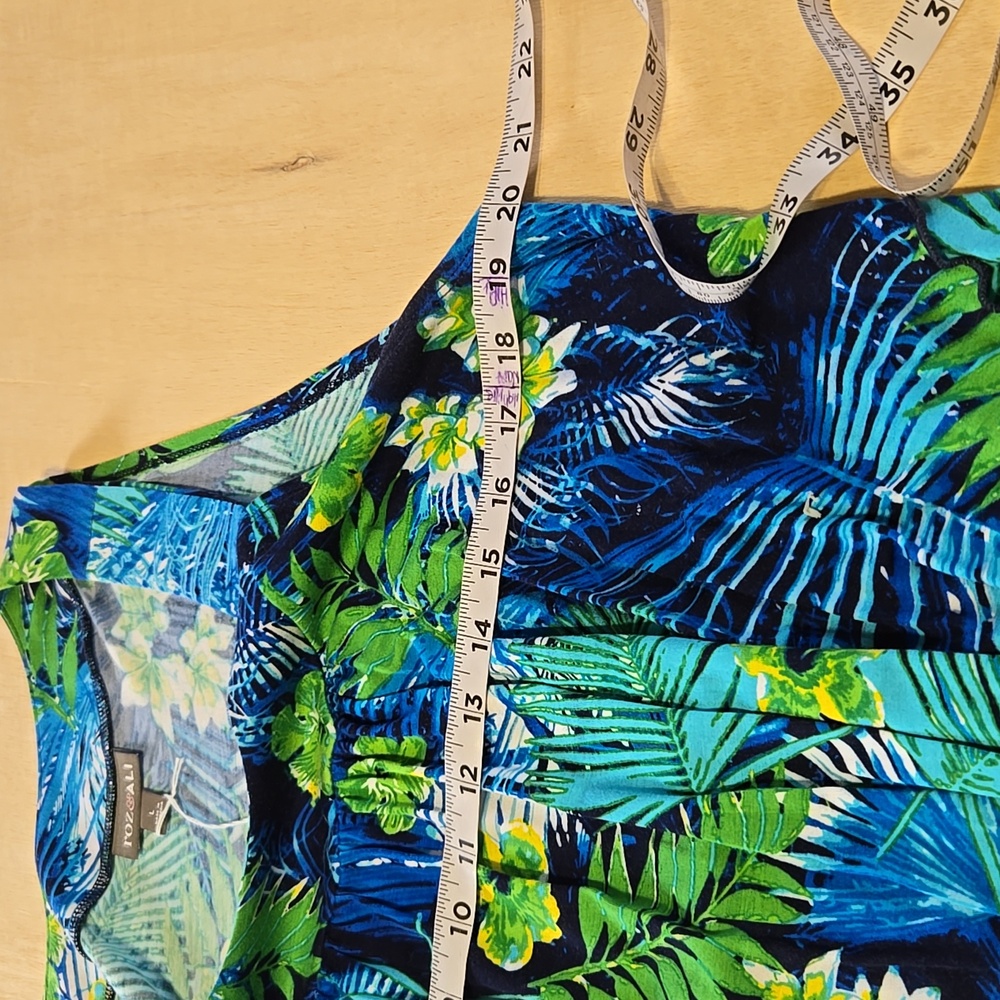 T53 Roz &Ali Tropical Tank Top Handkercheif Hem Lightwright Breezy "Vacay Ready" - Picture 7 of 10